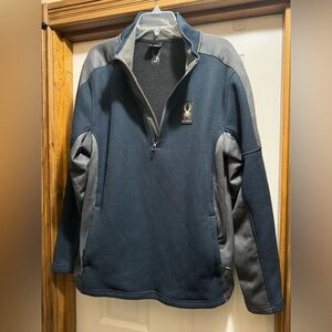 Spyder XL Navy & Gray fleece lines quarter zip sweatshirt